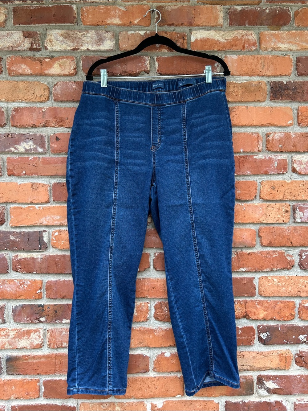 J. Jill Women’s Dark Blue Pull-On Slim Leg Ankle Denim Jeans LP